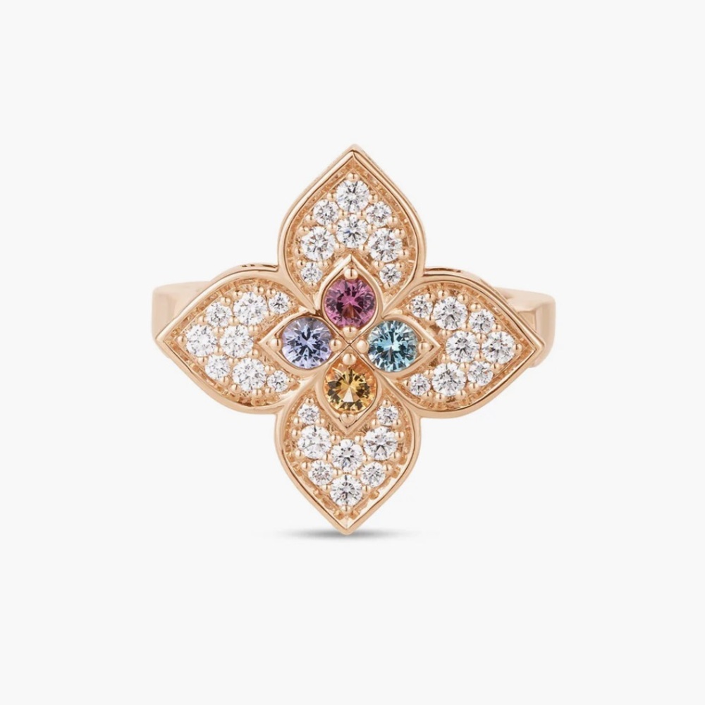 Roberto Coin Venetian Princess Carnival Pavé Diamond & Mixed Stones Flower Ring